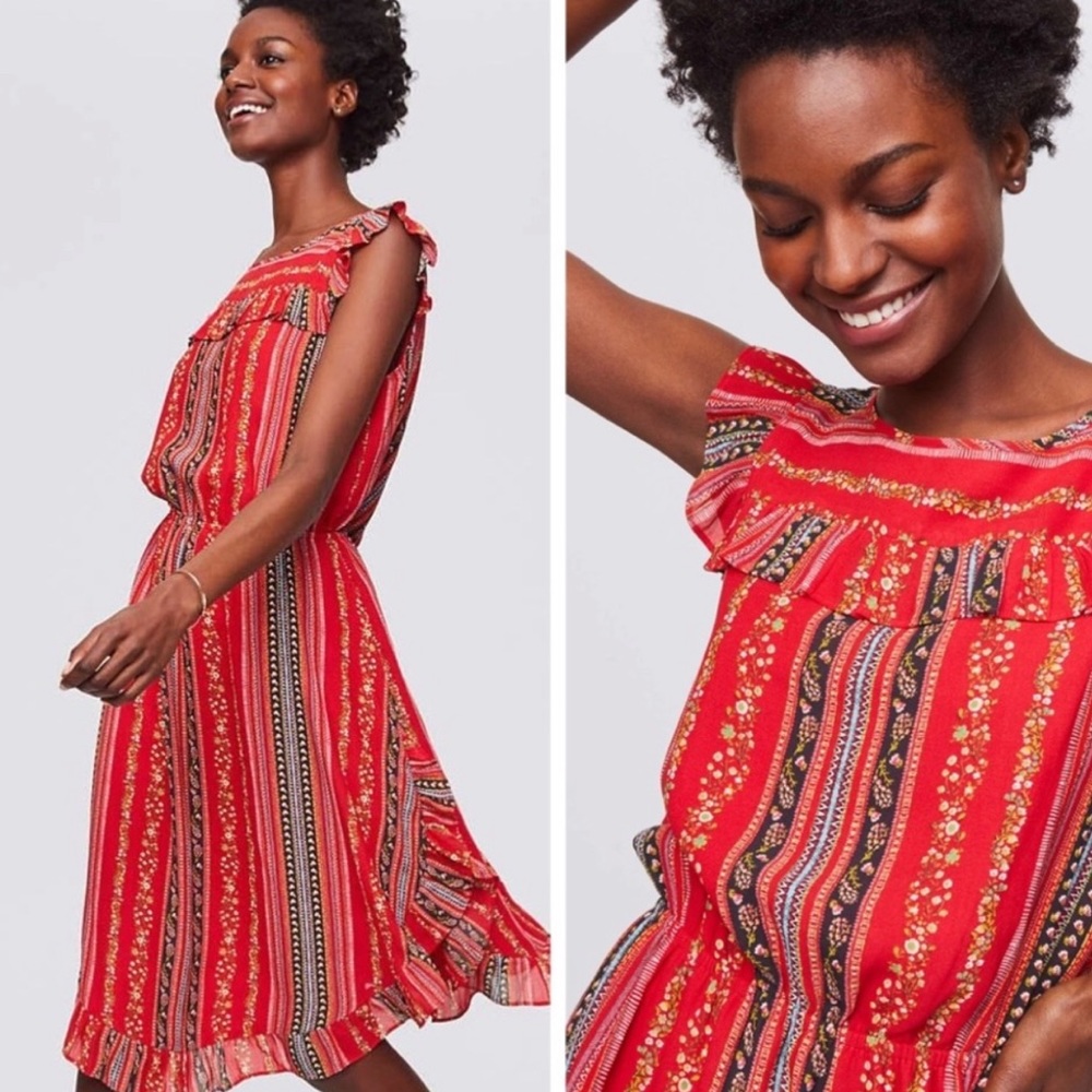 NWT LOFT Sirena Ruffle dress